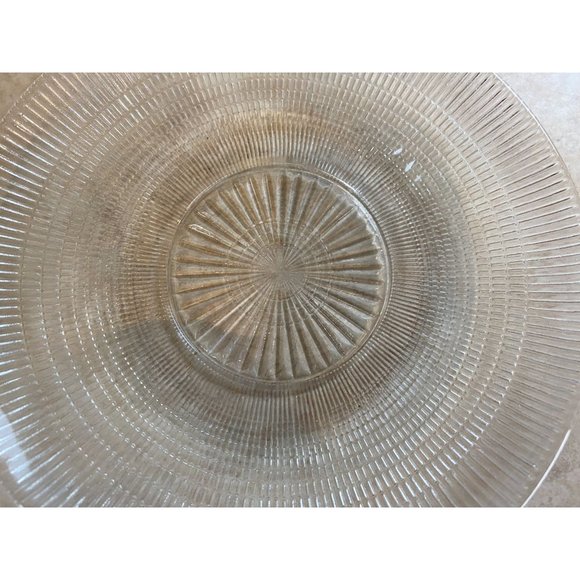 Pressed Glass Saucers One Clear And One Yellow Both 5.75" - Picture 3 of 6